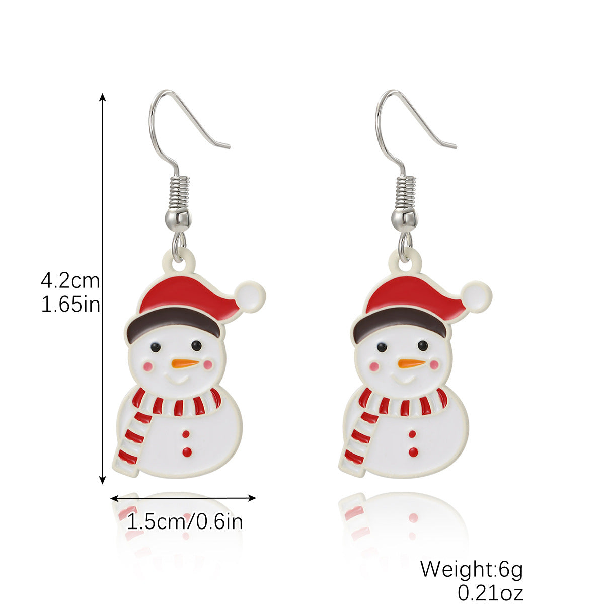 Wholesale Christmas Wood Snowflake Exaggerated Christmas Tree Earrings